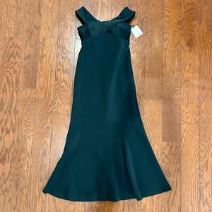 Calvin Klein long black dress fishtail mermaid formal gown wedding sexy NWT